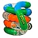 Tangle Jr. Brain Tools Textured Sensory Fidget Toy, 3 Pack, Green Yellow Black, Blue Orange Green, Red Pink Blue