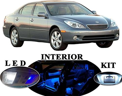LED Lights for Lexus ES 300 ES 330 Blue LED Package Upgrade - Interior + License plate / Tag + Vanity / Sun Visor + Reverse / Backup (15 pieces)