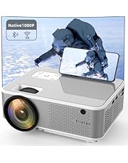 Portable 5G WiFi Projector with Bluetooth, Native 1080P, 8000Lm, Support 4K, Home Projector Compatible with iOS/Andriod Phone/TV stick/PC/USB/PS4/PS5/DVD (with Carrying Bag)