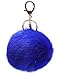 niceeshop Leegoal Novelty Rabbit Fur Ball Charm Key Chain for Car Key Ring or Bag,Dark Blue