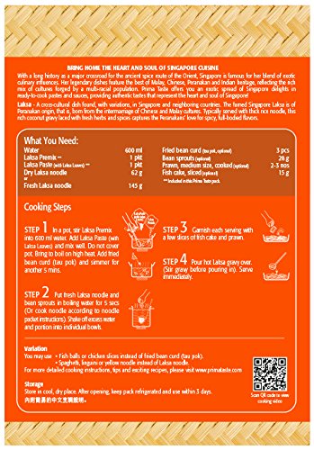 Prima Taste Laksa Coconut Curry Sauce Kit, 6.6-Ounce Boxes (Pack of 4) - Thumbnail 3