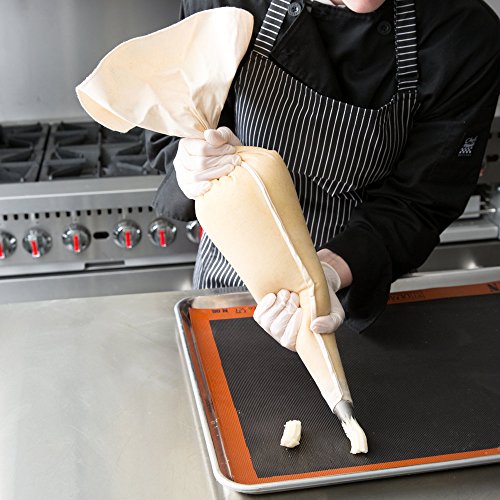 Ateco 3224 24" Canvas Pastry Decorating Bag - Durable Heat Resistant Canvas, Hemmed Tip, French Seamed Side.