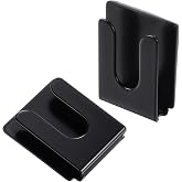 Mabor 2Pcs Radio Microphone Hanger with Adhesive Back, CB Mic Holder Mount, Black Metal Car Mic Hanger, Universal Radio Mic Clip Holder for Cars Homes Offices 36 x 30 x 9 mm
