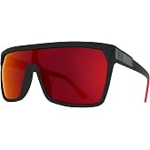 Spy FLYNN Square Sunglasses for Men | In Soft Matte Black, Black Matte Black &amp; Soft Matte Black Red Fade. Polarized options available.