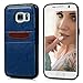 for Samsung Galaxy S7 Case with Card Slot PU Leather Wallet Cover Samsung Galaxy S7 Card Case Shockproof Cover for Samsung Galaxy S7, Deep Blue