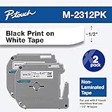 Brother Printer P-Touch M2312PK M Series Tape Cartridges for P-Touch Labelers, 1/2w, Black on White, 2/Pack (BRTM2312PK)