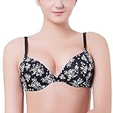 Shitagi New Underwear Women Fshion Black Printing Flower Bra (34B)