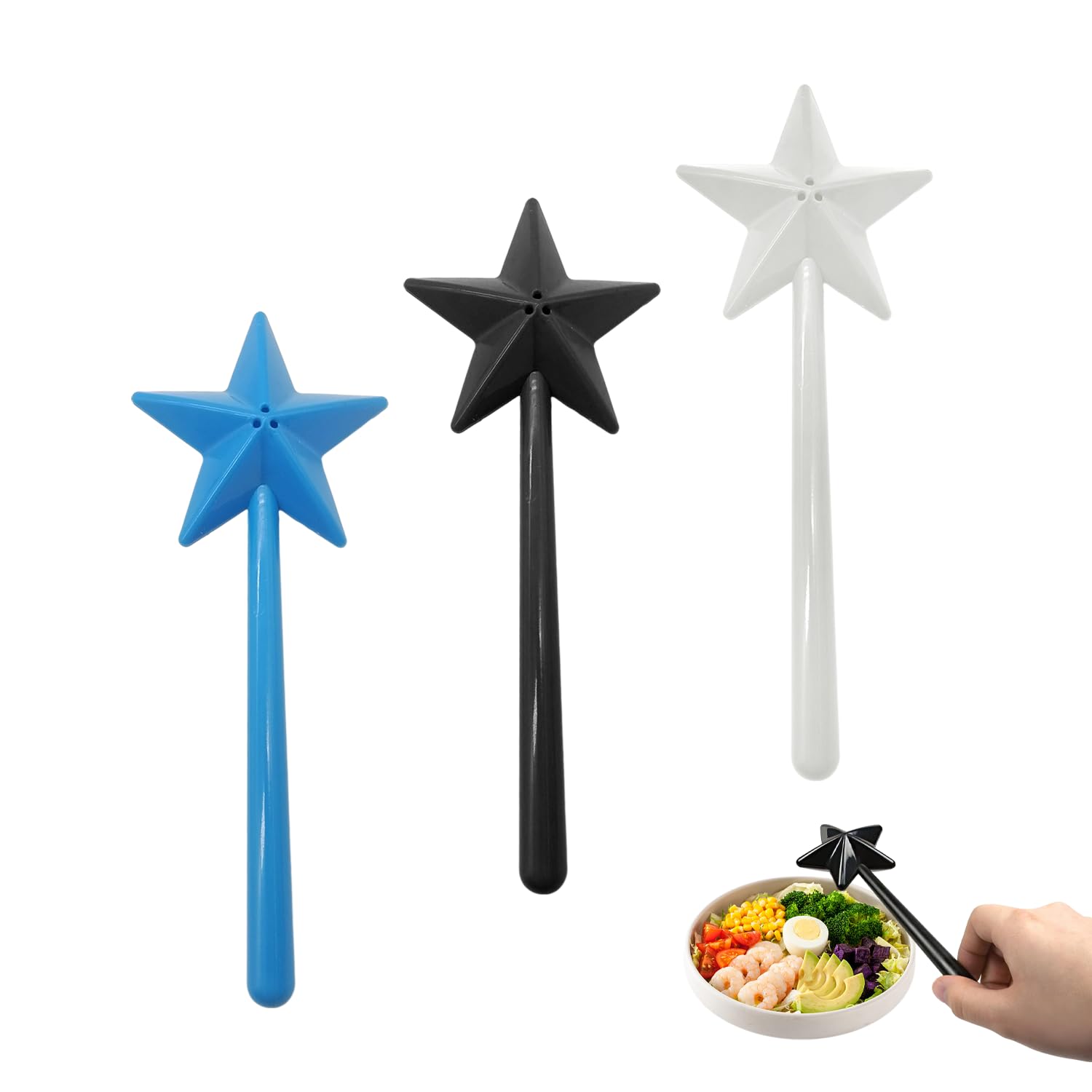 3-Pack Salt Sticks, Spice Sticks, Spice Stick Set, Spice Sticks with Holes, Star Shaped Spice Sticks, Kitchen Utensils