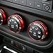 Air Conditioner Conditioning Twist Switch Ring Trim for 2011-2016 Jeep Wrangler JK JKU Compass Patriot (Red)