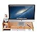 SONGMICS Bamboo Monitor Stand Riser with Adjustable Storage Organizer Laptop Stand Desk Organizer for Home Study Dorm Office ULLD215N