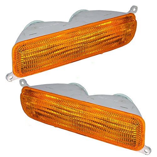 Driver and Passenger Park Signal Front Marker Lights Lamps Lenses Replacement for Jeep SUV 55055143 55055142