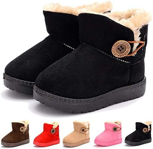 COSANKIM Baby Kids Boys Girls Snow Boots Cozy Fur Non Slip Toddler First Walker Outdoor Winter Shoes (Toddler/Little Kid)