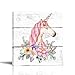BOLUO Unicorn Canvas Wall Art for Girls Room Framed Painting Prints Rustic Picture Poster Nursery Children Kids Bedroom Decor Cute Pink 12x12 (D-2SET)