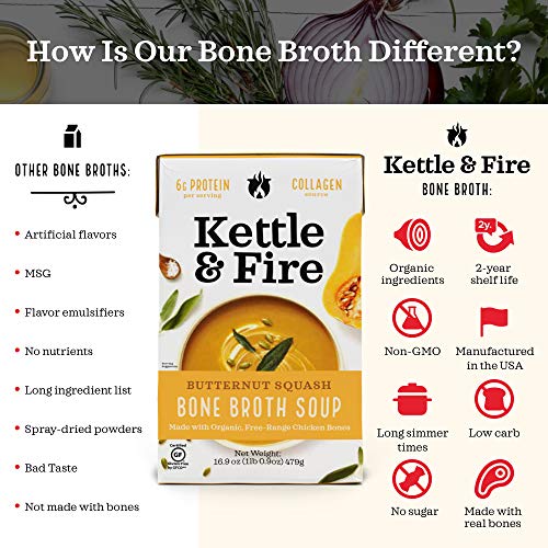 Kettle and Fire Butternut Squash Chicken Bone Broth, Paleo Diet, Gluten