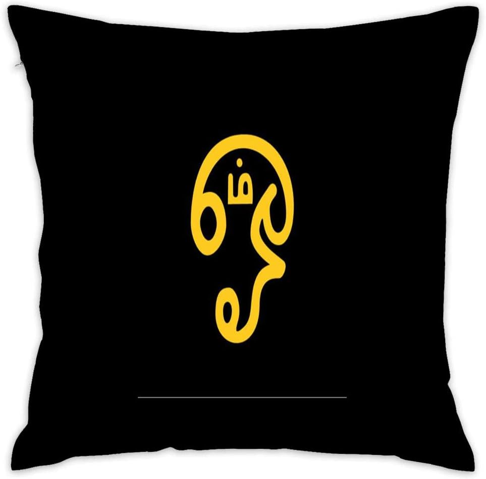 Om Aum Tamil Cotton Throw Pillow Cover Square 18x18 Inch Decorative Cushion Pillowcase Print Sofa Home