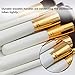 Qivange Makeup Brush Set, Kabuki Brush Set For Eyeshadow Concealer Cream Liquid Foundation with Portable Pouch(10pcs, White Gold) 