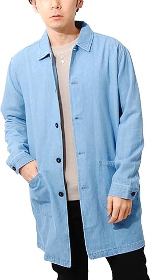 Amazon リ エーピー Re Ap デニム ステンカラーコート メンズ ステンカラー ショップコート コート ジャケット 通販