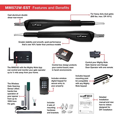 Mighty Mule MM572WEST Automatic Gate Operator, Black Pricepulse