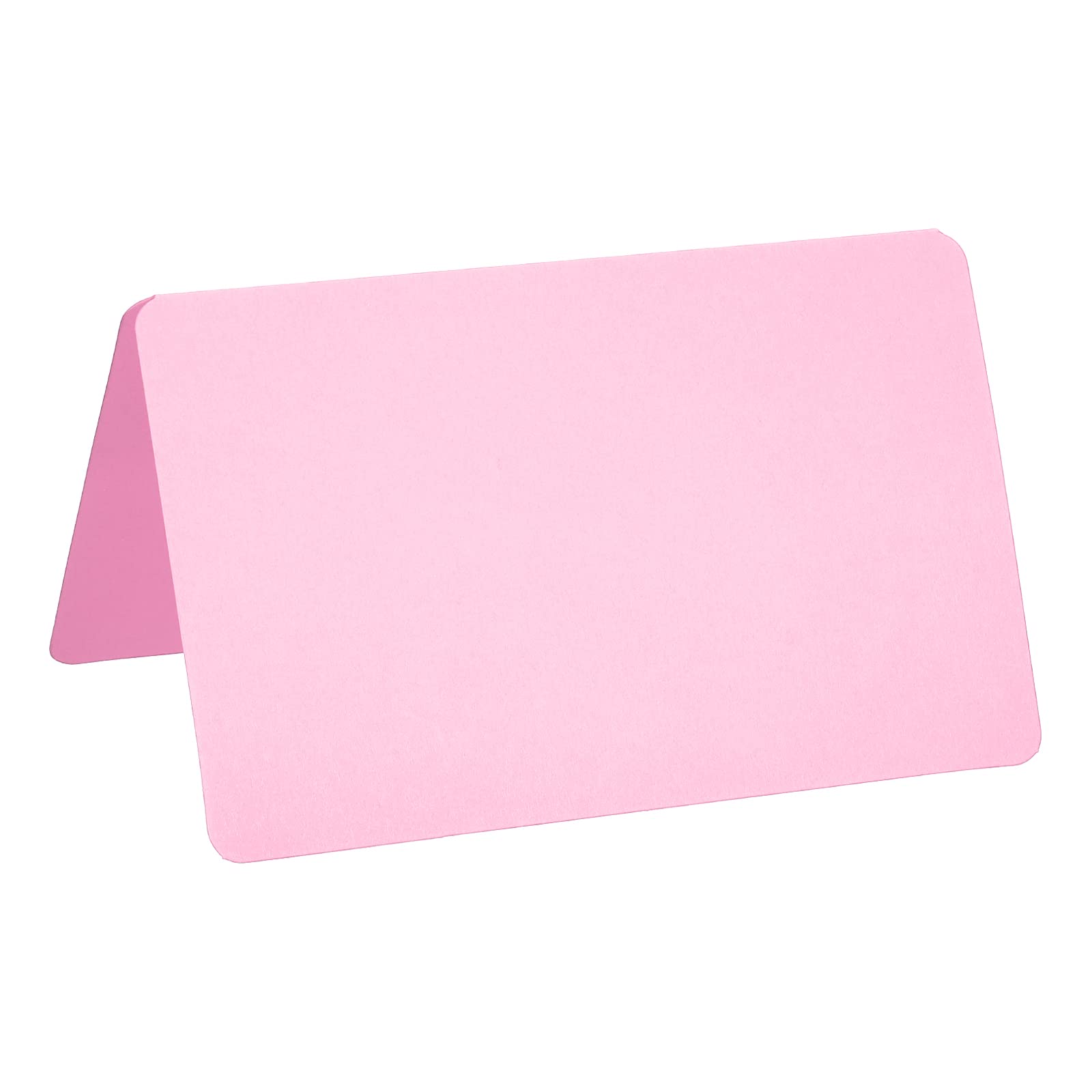 PATIKIL Greeting Cards,50Pcs Favor Decor Foldable Blank Card for Wedding, Party, DIY Decoration, Table Name Place Cards, Pink Card Paper