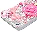 iPhone SE Case,iPhone 5S/5 Case - Mavis's Diary 3D Handmade Bling Crystal Red Lips Lipstick Pink Heart Bow Pearls Diamonds Hard White Cover