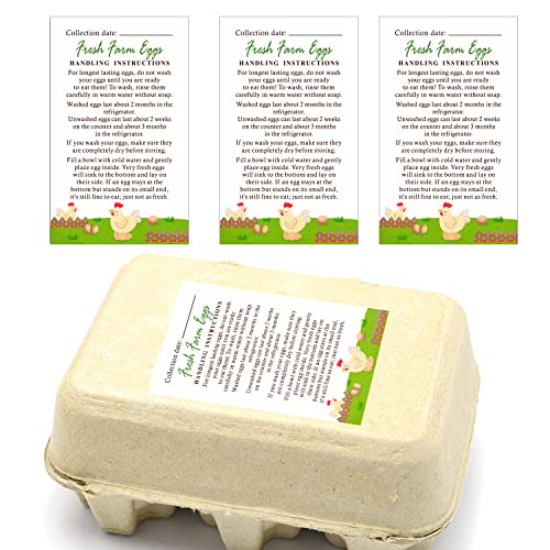 MAOSH Egg Handling Instruction Stickers, Farm Fresh Egg Care Stickers ...