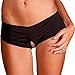 Rene Rofe Women's Crotchless Ribbon Back Boyleg, Black, Medium/Large