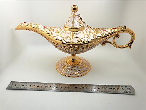 Shinny Gifts 13.7''Enamel Metal Aladdin Magic Genie Lamps Home Decorative