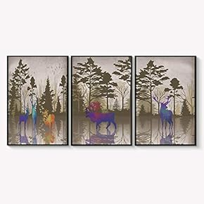 Framed Canvas Wall Art for Living Room, Bedroom Abstract Landscape Dream Place Canvas Prints for Home Decoration Ready to Hanging - 16"x24"x3 Panels
