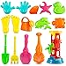 Beach Toy Set with Water Wheel Assorted 15 PC | Sand Molds | Sand Sift | Shovel | Watering Can - Kids Multicolored 15 Pack Sand Toy Set with Rotating Sand and Water Wheel for Beach | Pool | Sandbox