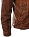 IDARBI Mens Long Sleeve Premium Stand Collar Zip Up Faux Leather Jacket