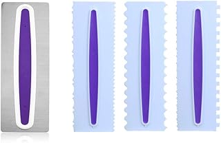 Tortenschaber Kuchen Dekorieren Kamm Zuckerguss Glätter Fondant Spatel Kuchen Edge Gloother Creme Schaber Kuchen Werkzeug Gebäckschneider Design Texturen Backen Werkzeuge Küche Backen DIY 4 Stück