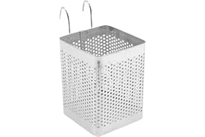 Jorzer Cutlery Holder, Cutlery Draining Basket Stainless Steel Chopsticks Utensil Drying Rack Basket Holder with Hooks Storag