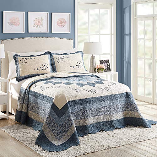 Modern-Heirloom-Collection-Charlotte-Bedspread-King-Blue