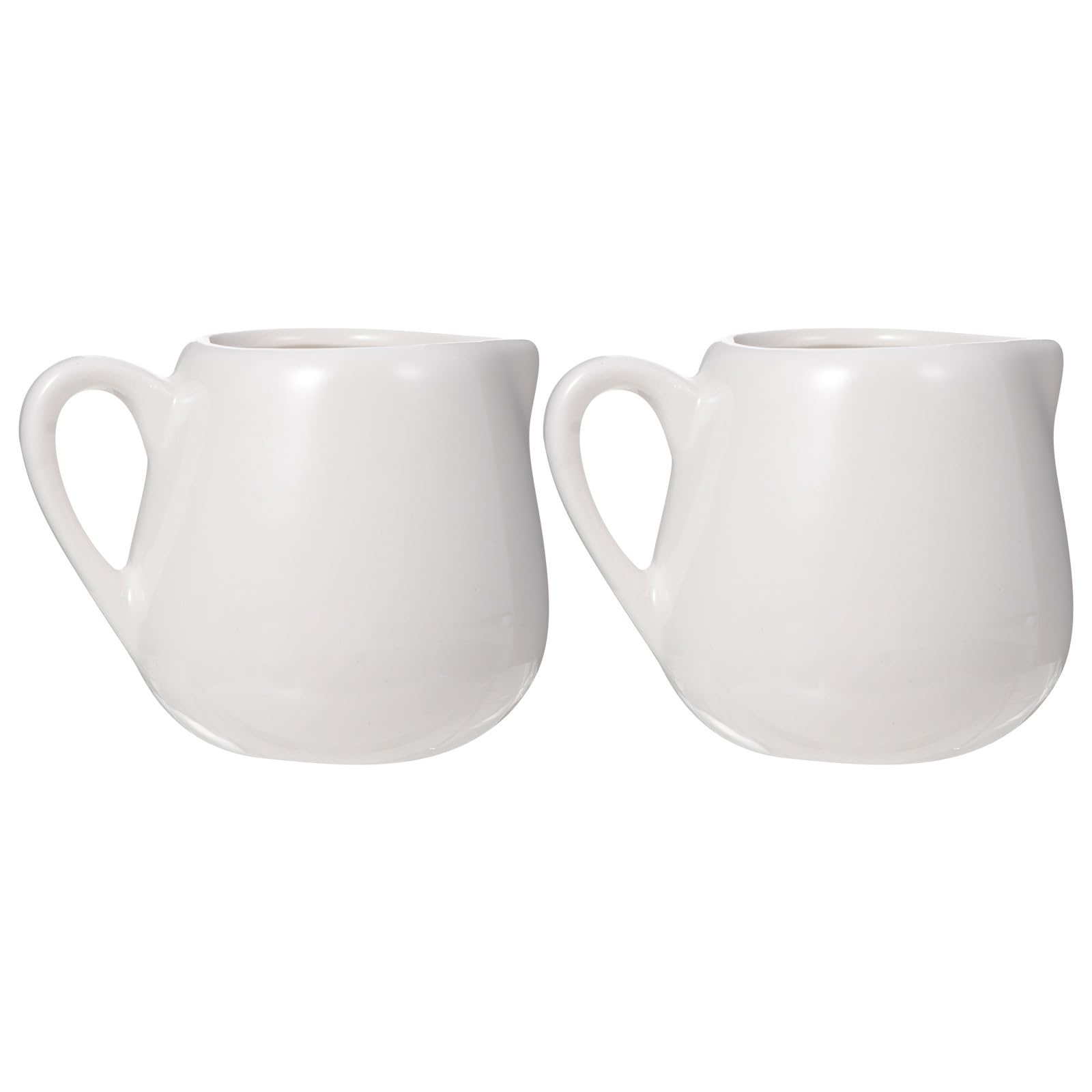 DOITOOL Mini Milk Jug Ceramic Sauce Cup with Handle 100Ml Small Creamer Pitcher for Kitchen Coffee Gravy Dressing Serving Set of 2