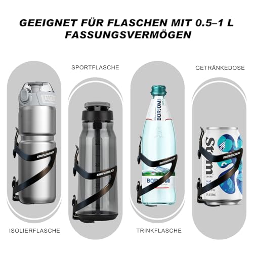 Bottle Holder Bicycle Pack of 2, 26 g Lightweight, Full Cast Aluminium, Drink Holder Bicycle, Bicycle Accessories, Adjustable Stop, for MTB & Road Bike