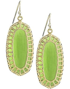 Dayla Oblong Gold Peridot Drop Earrings