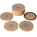Tatuo 12 Pcs 4 Inch Coasters for Drinks Absorbent Cork Coasters with Holder Housewarming Gifts for New Home Present for Friends,Living Room Decor,Apartment Decor,Restaurant Office and Bar