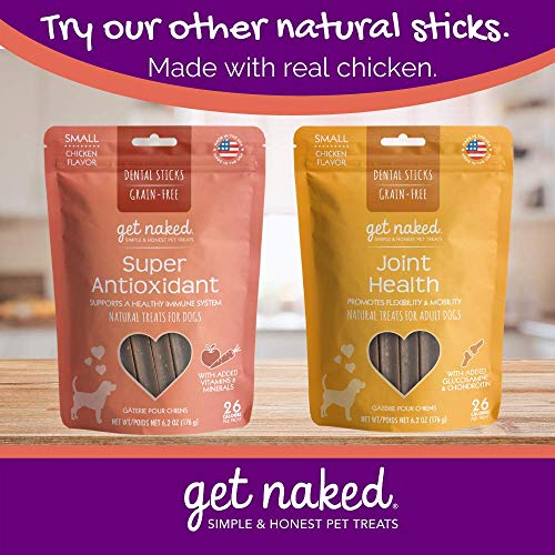 GET NAKED GRAIN FREE 1 POUCH 6.2 OZ DIGESTIVE HEALTH DENTAL CHEW STICKS, SMALL