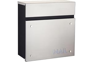 Wall-Mounted Modern Locking Mailbox from Bailey Boxes: Enhance Your Home with The Dalton - 14.25" H x 14" W x 5.75" D. Elevate Your Space with This Stylish and Secure Addition.