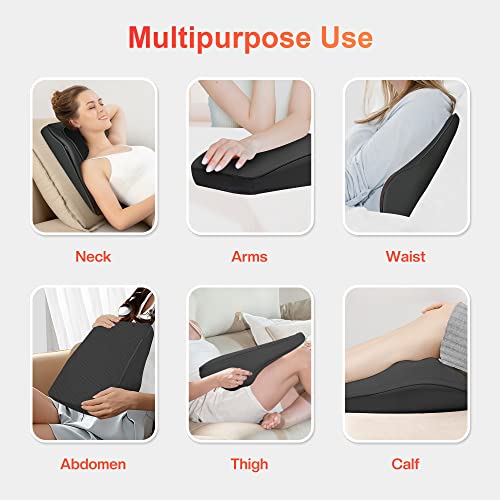 COMFIER Massager, Neck Massager with Heat, Shiatsu Back Massager with 4D Kneading Heads, Massage Cushion for Shoulder, Back, Legs, Gifts for Men and Women