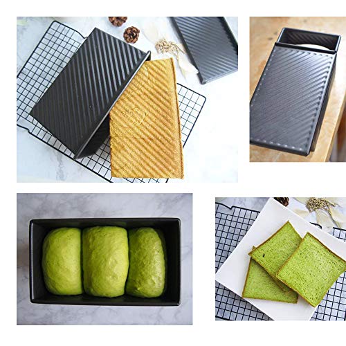 Pullman bread loaf Pan w lid black toast bread Pan w hole non stick 8