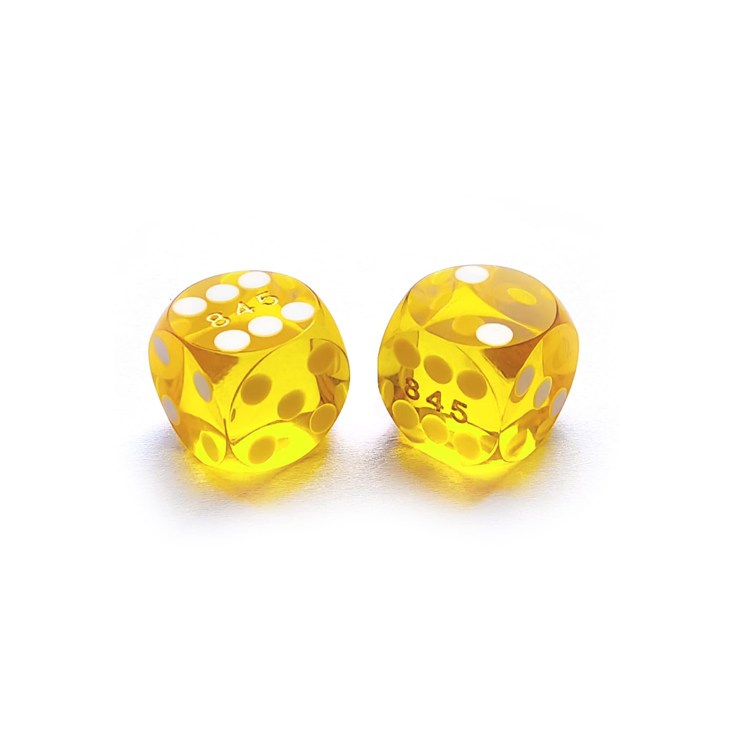 Bescon Dice Professional Small Precision Dice 12.7mm (1/2 inch) with Random Serial Number, Mini Precision Cut Dice 12.7MM Gem Yellow โ image 1