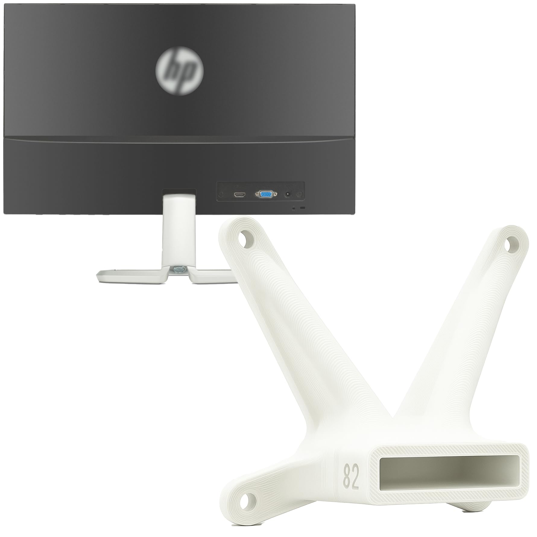 3IDEE VESA adapter compatible with HP monitor (22f, 22es, 22ea, 24f, 24fh, 24fw, 24es, 24er, 24ea, 27f, 27fh, 27fw, 27es, 27er, 27ea) - including screw set - 75x75 mm (White) - 1-Pack