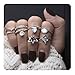 Zealmer Vintage Knuckle Ring Set Sun Moon Elephant Fatima Rhinestone Joint Knuckle Nail Midi Ring Set