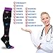 Double Couple 3 Pairs Compression Socks for Women Men 20-30mmhg Knee High Stocking for Sports Running Travel Nurses
