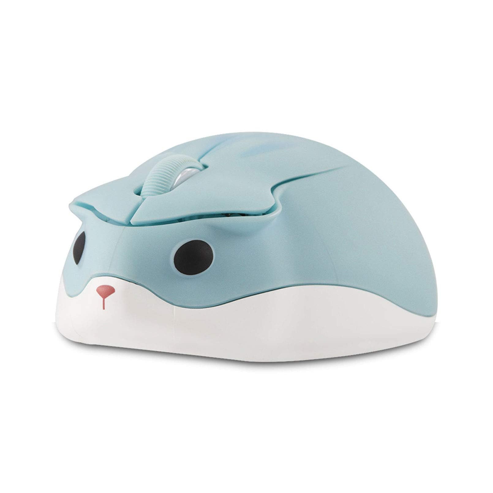 3C Kingdom MC230-L Cute Animal Hamster Shape Wireless Silent Mouse Cartoon Mini Portable Travel Mute 1200DPI Novelty Optical Unique Small Cordless Quiet Mice for Computer Laptop PC for Kids Gift,Blue
