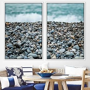 signwin 2 Piece Framed Canvas Wall Art Coastal...