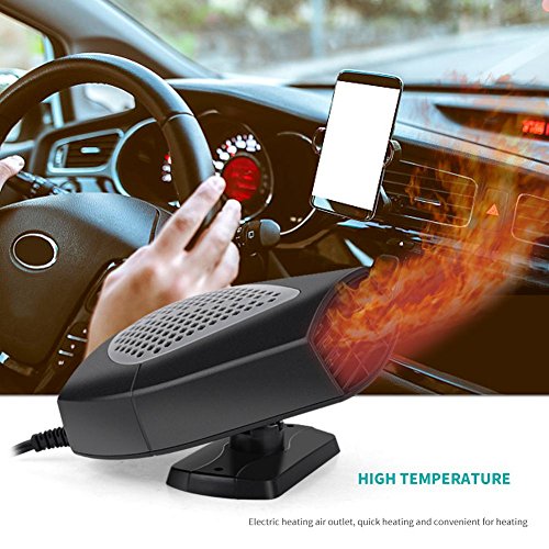 Car Defroster,12V 150W Portable Car Fast Heating Windshield Defroster Demister 2 in 1 Heating Cooling Fan - Thumbnail 4