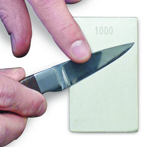 Trend 3-Inch Double-Sided Diamond Sharpening Stone, 1000 & 600 Grit, Credit Card Sized Carvers Honing Stone with Storage Wallet, DWS/CC/FF, Silver