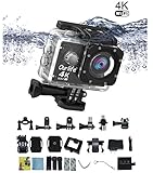 Anti-Shake Action Camera 4K WiFi 16MP, Ourlife Underwater Camera with Sony CMOS-Sensor 170° Angle Camcorder with Mounting Kit (Action Camera)